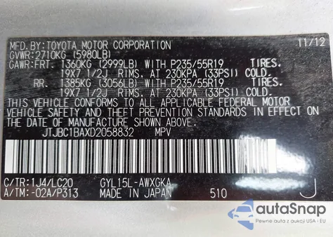 2013 Lexus Rx 450H from USA, damaged, VIN JTJBC1BAXD2058832